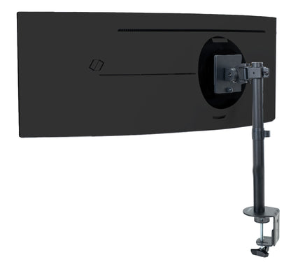 Single ultrawide monitor desk mount in an office setting.