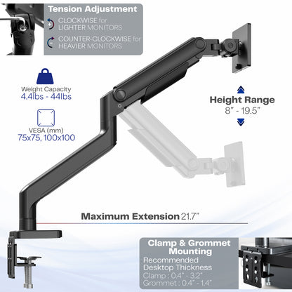 VIVO Premium Aluminum Heavy Duty Monitor Arm