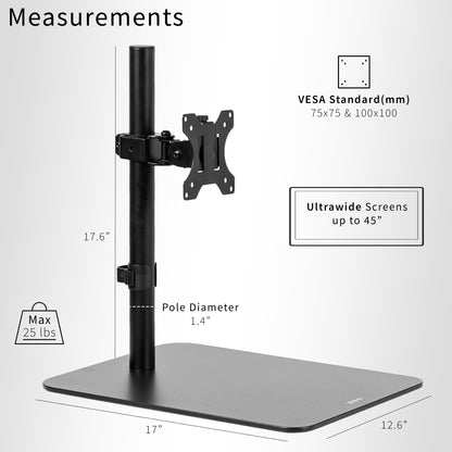 High capacity heavy-duty monitor stand for ultrawide screens.