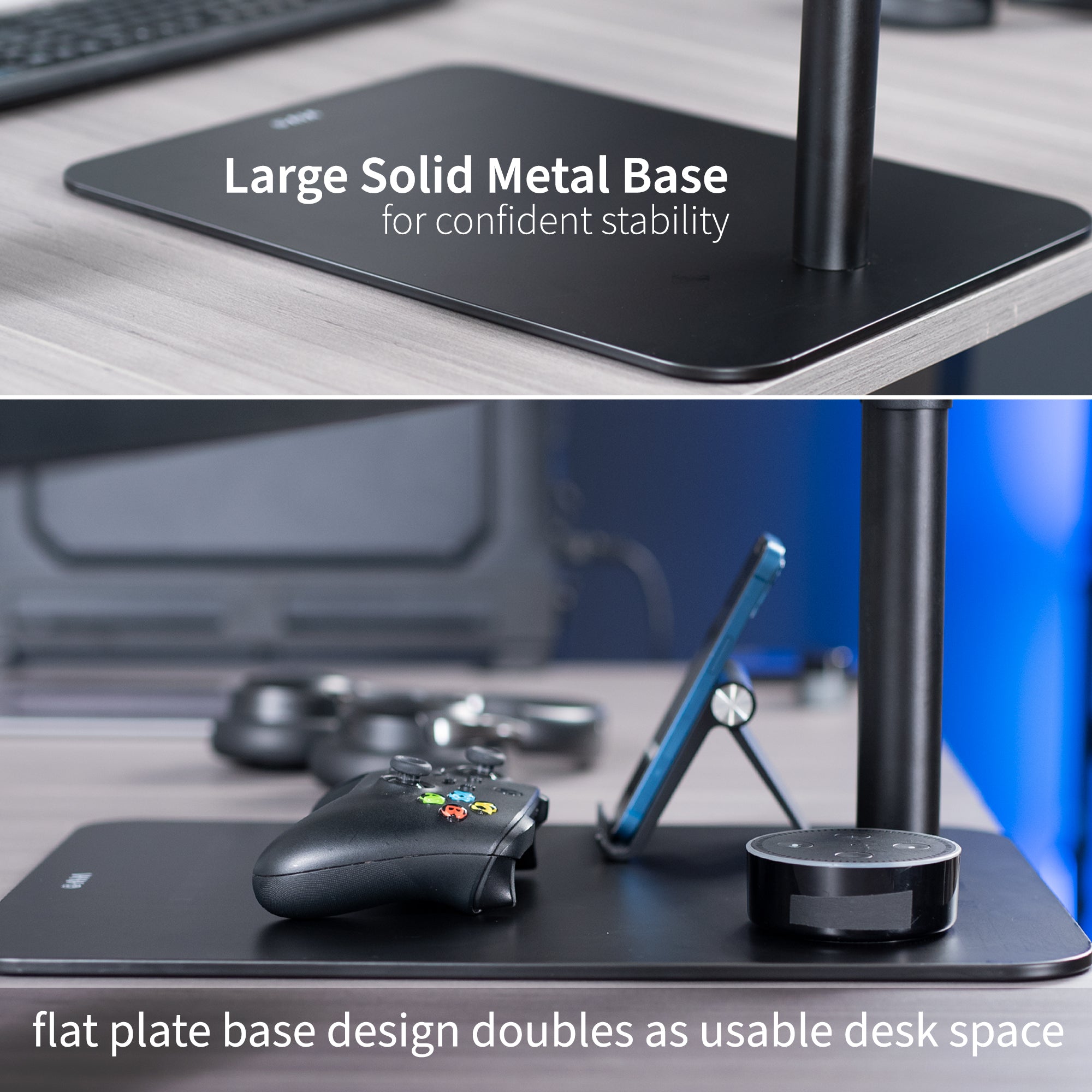 High capacity heavy-duty monitor stand for ultrawide screens.