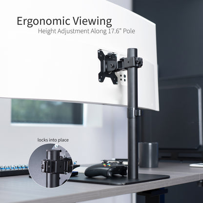 High capacity heavy-duty monitor stand for ultrawide screens.