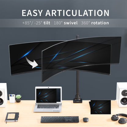 Single Ultrawide Monitor Extra Tall Desk Mount - Up to 49" Screens