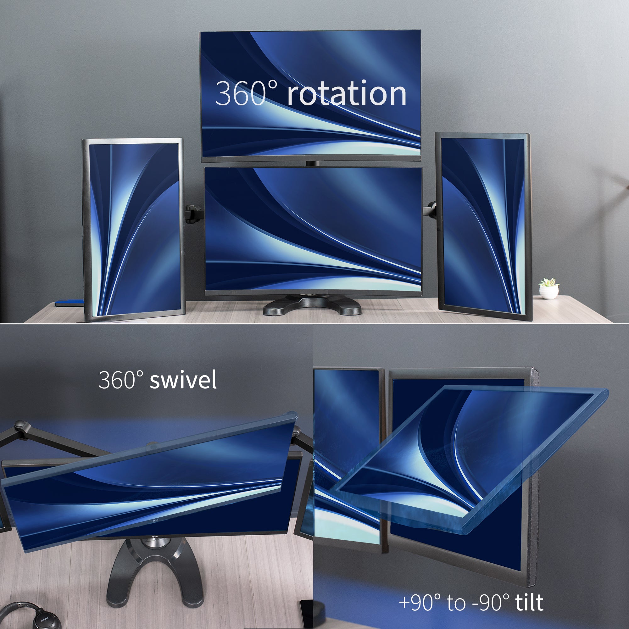 Quad 13” to 32” Monitor Desk Stand