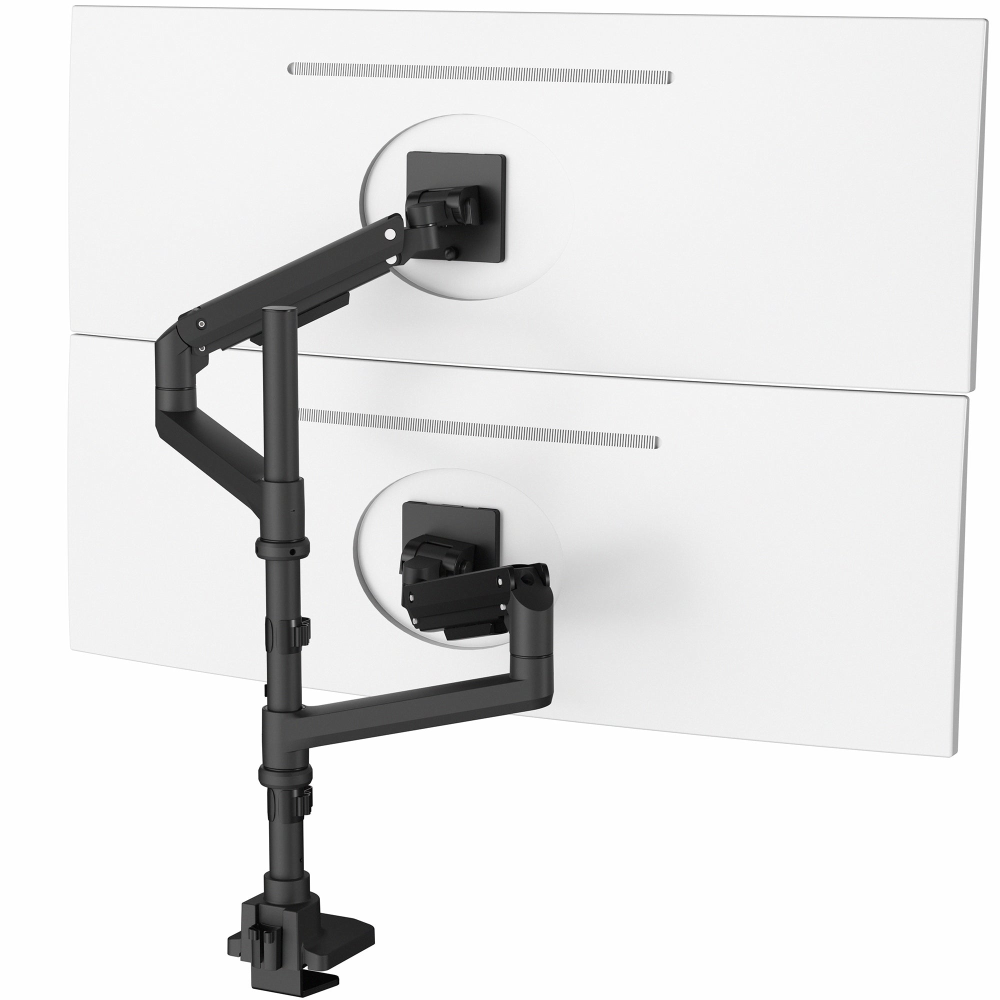 Pneumatic Arm Dual Ultrawide Monitor Extra Tall Desk Mount - Up to 49" Screens