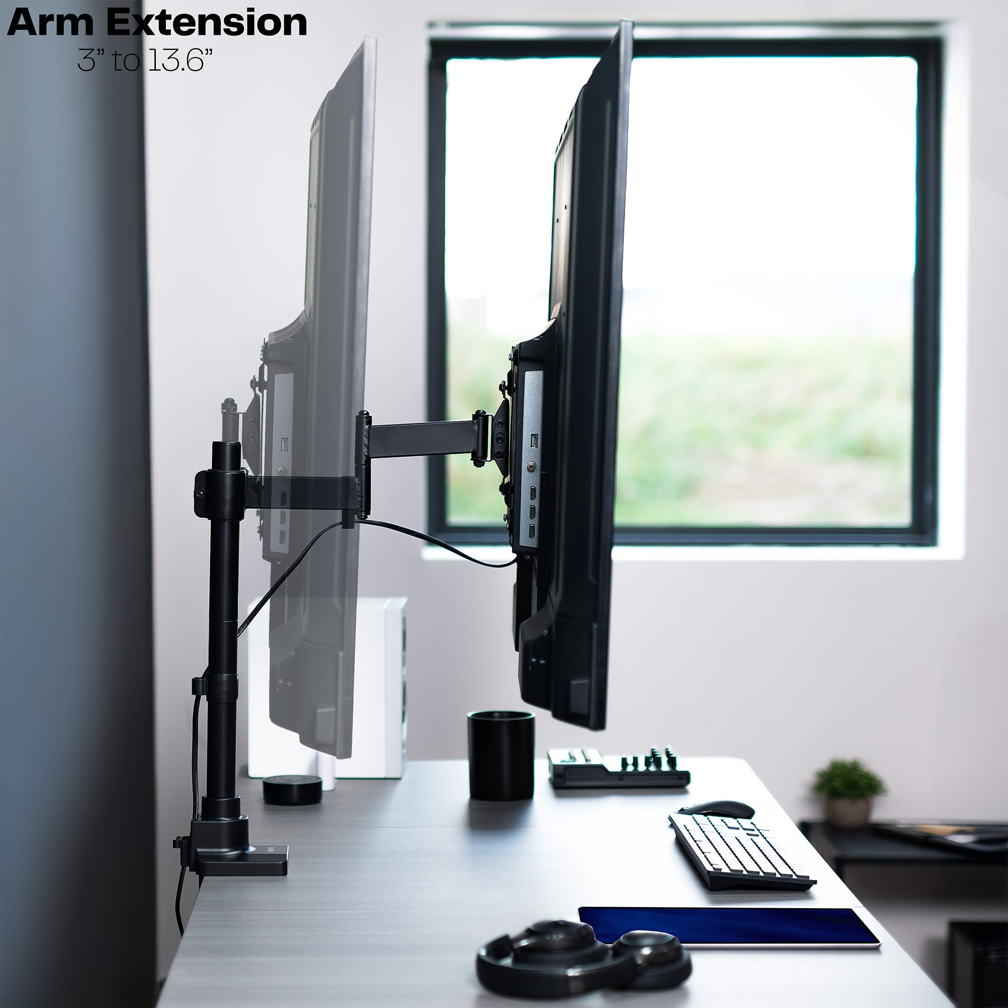 Articulating Arm Single TV Desk Mount