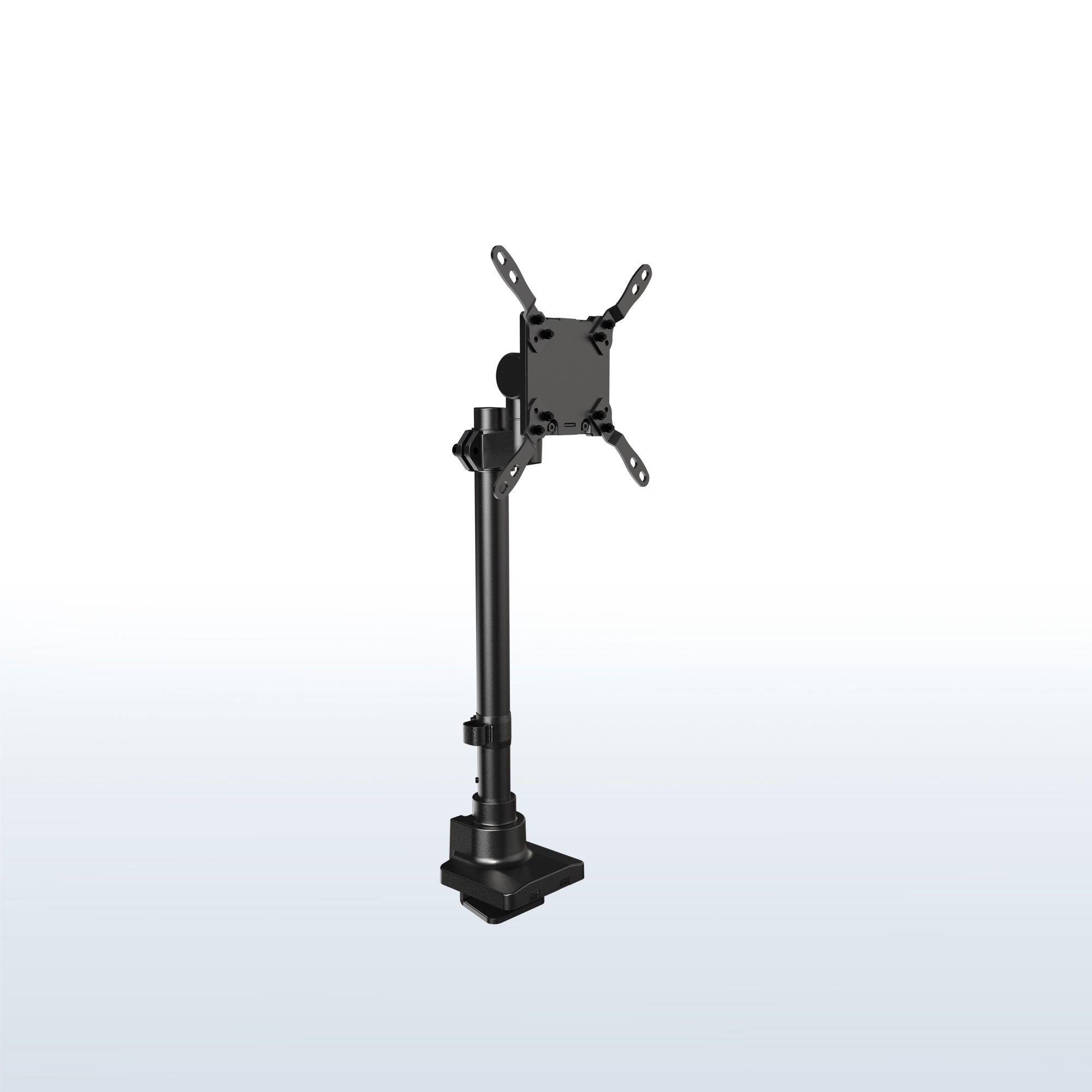 Black adjustable stand on a white background