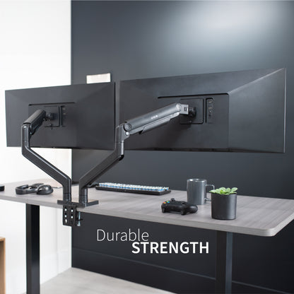 Mechanical Arm Dual Ultrawide Monitor Desk Mount - Up to 45" Screens