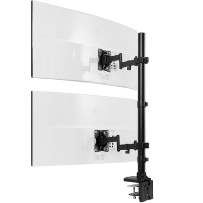 Dual Ultrawide Vertical Monitor Desk Mount with Arms