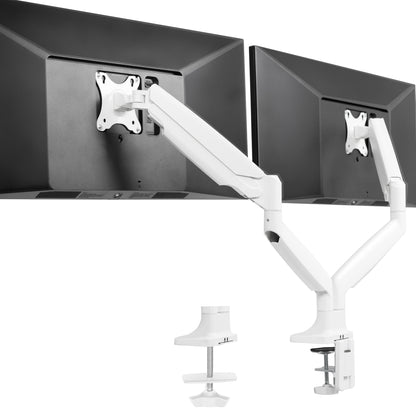 VIVO Premium Aluminum Heavy Duty Dual Monitor Mount holds two 13” to 35” monitors weighing 2.2 lbs to 30.9 lbs each, including ultra-wide screens.