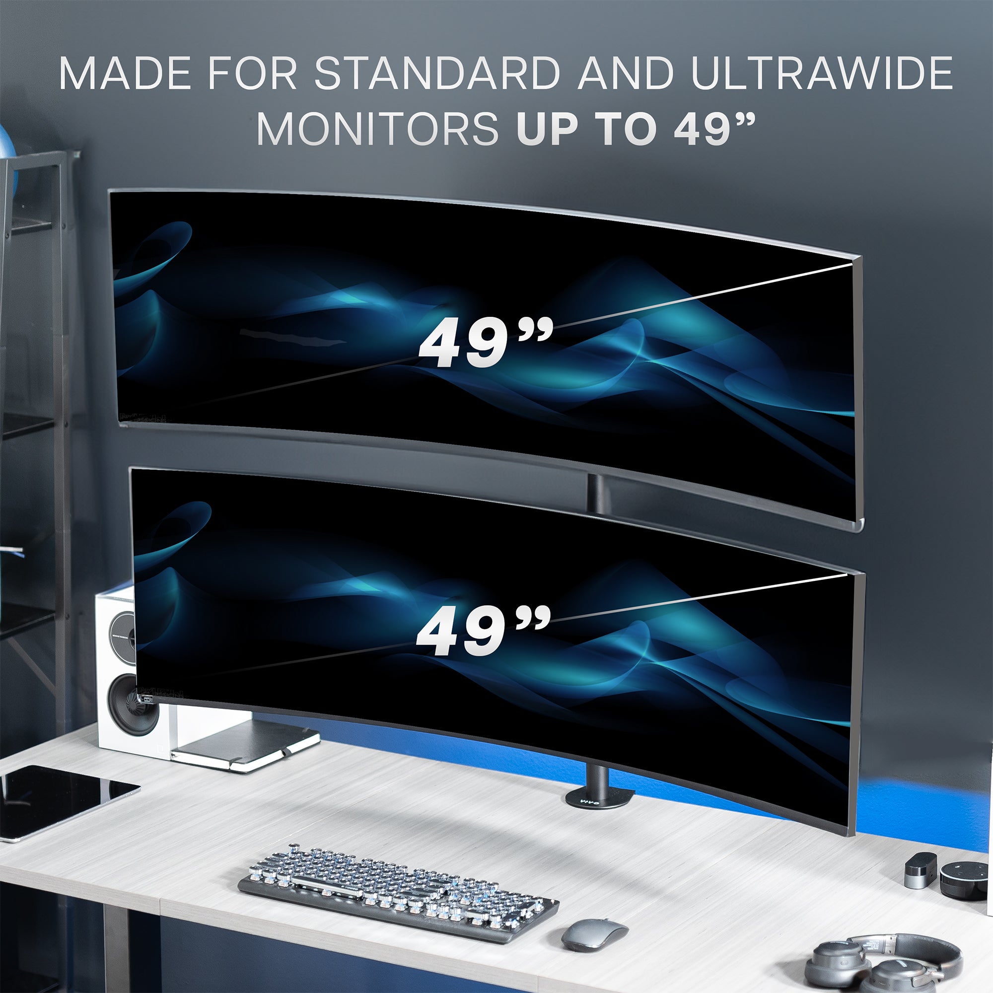 Dual Ultrawide Vertical Monitor Desk Mount - Up to 49" Screens