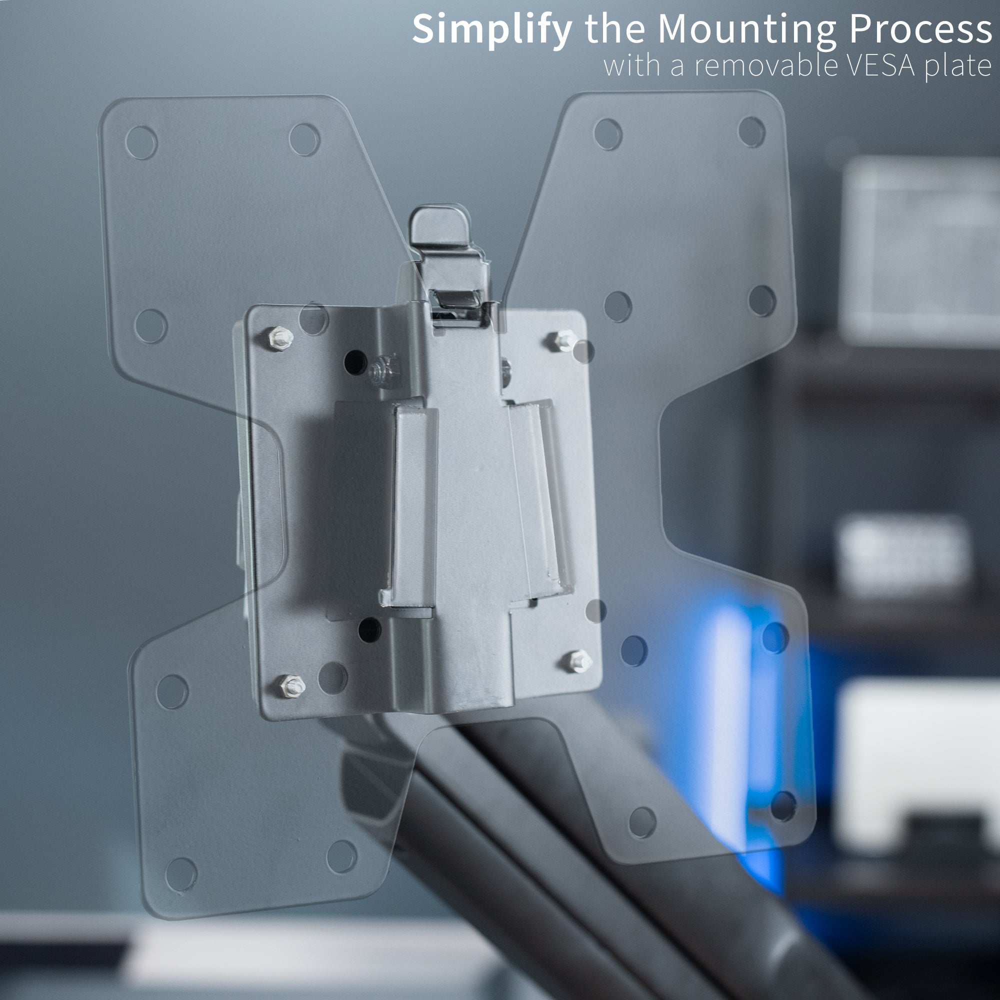 Steel high capacity large VESA quick release adapter.