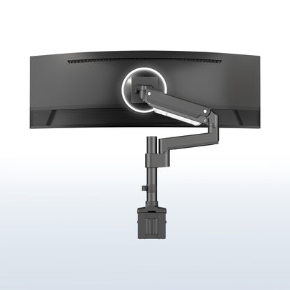 Pneumatic Arm Single Ultrawide Monitor Desk Mount with USB 
