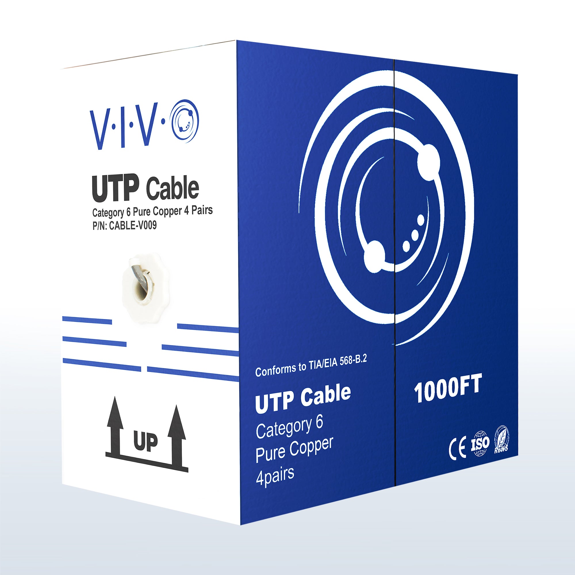 Grey 1,000ft Cat6 Full Copper Ethernet Cable