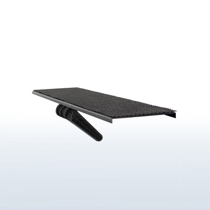 Sturdy top-shelf TV mount for convenient storage space.