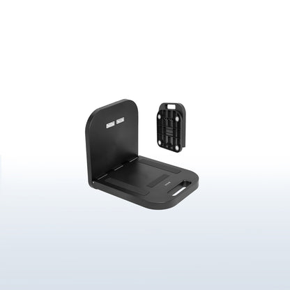 Lightweight magnetic workstation for holding laptops on steel surfaces.