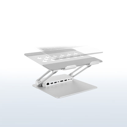 Folding aluminum laptop riser.