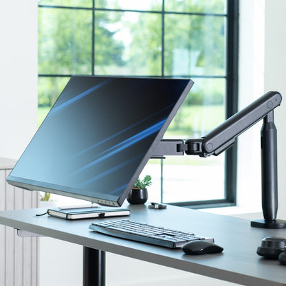 Flexible Pneumatic Arm Single Ultrawide Monitor Desk Mount - Up to 35" Screens