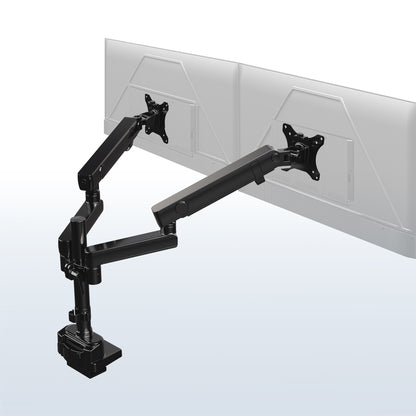 Dual Monitor Arms: Provides excellent support for two monitor screens with a built-in elbow spring gauge for seamless adjustment