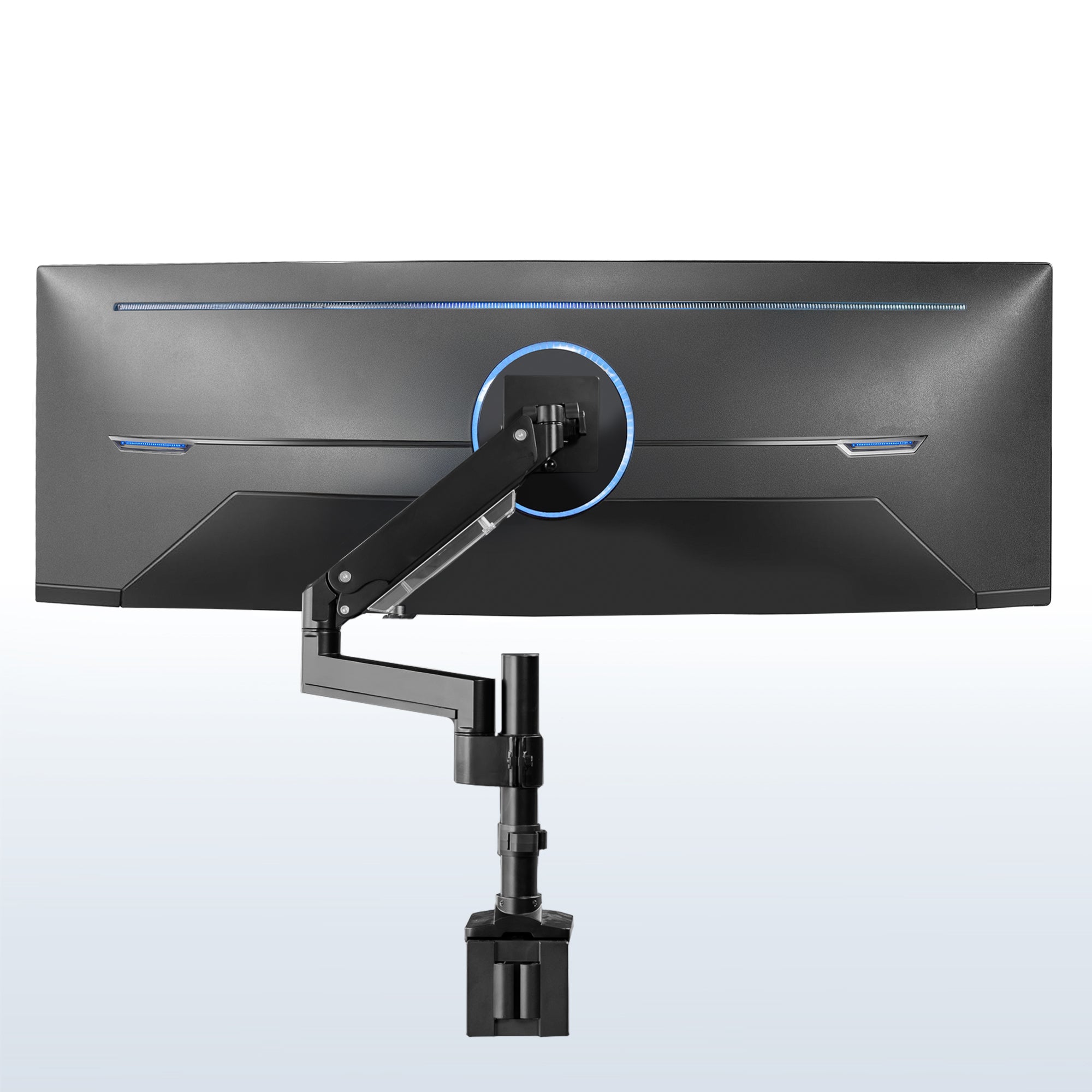Pneumatic Arm Single Ultrawide Monitor Desk Mount - Up to 49" Screens