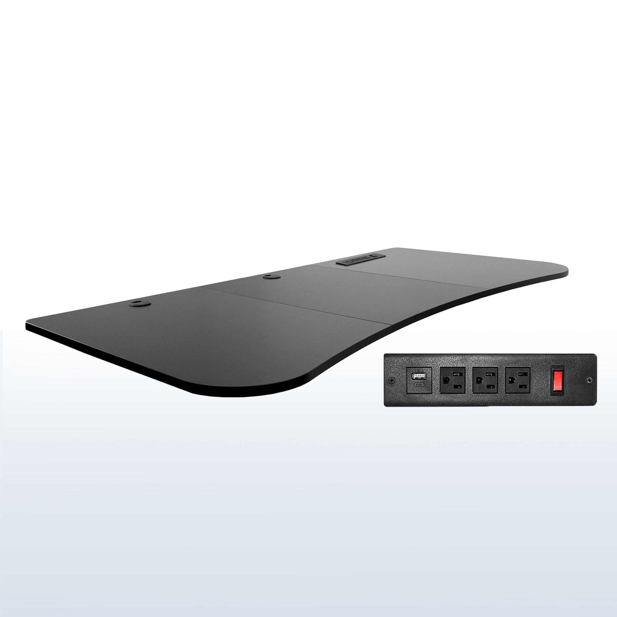  63 x 32 inch Universal Table Top with Built-In Power Strip for Standard and Sit Stand Height Adjustable Home and Office Desk Frames