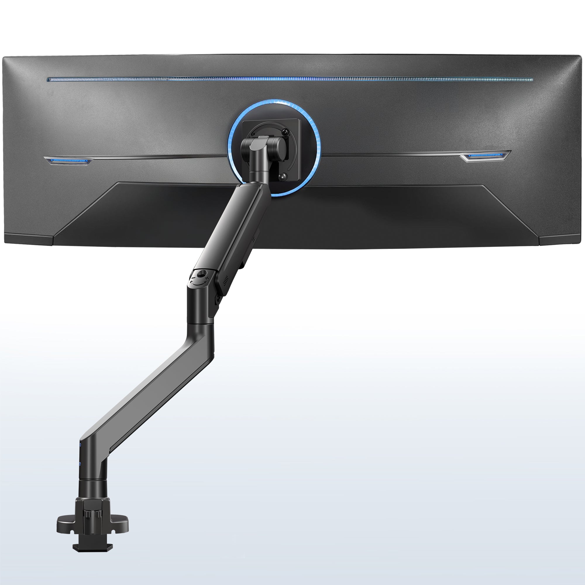 Monitor with a adjustable arm on a white background