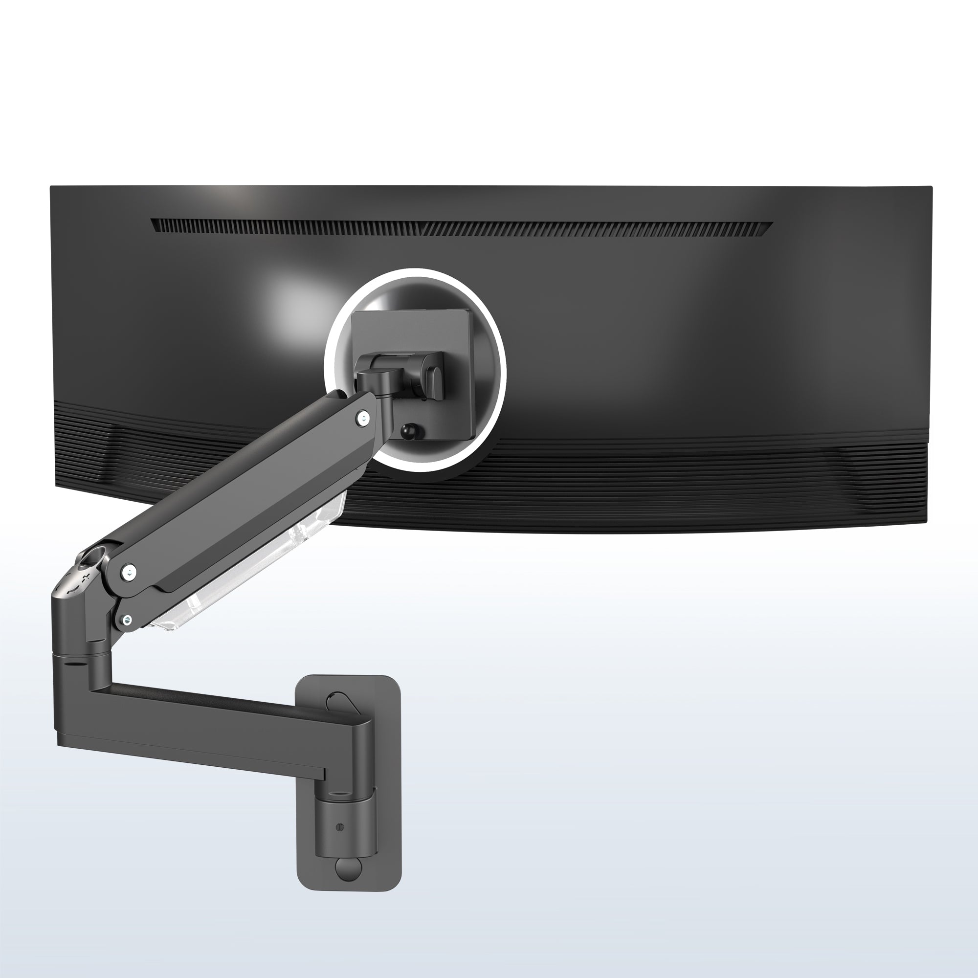 Pneumatic Arm Single Ultrawide Monitor Wall Mount