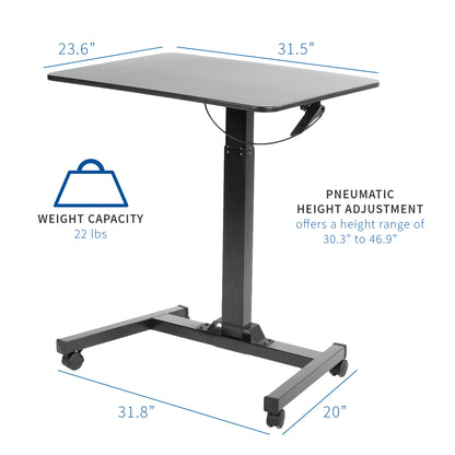 Black 32" Mobile Presentation Cart