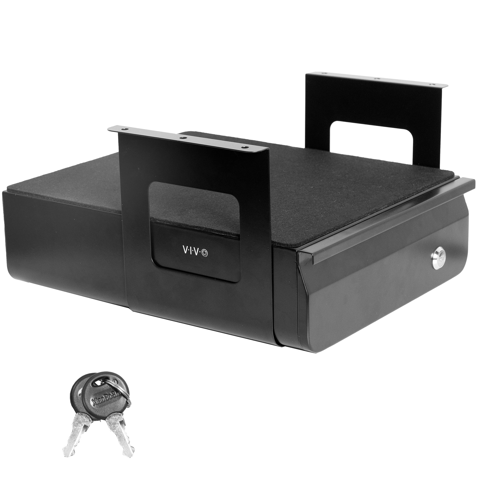 Secure Under Desk Mounted Pull-Out Drawer with Lock and Keys