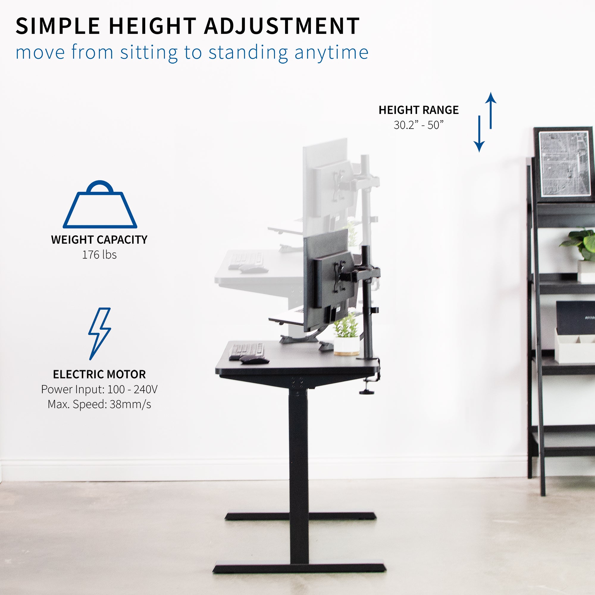 43" x 24" Electric Desk