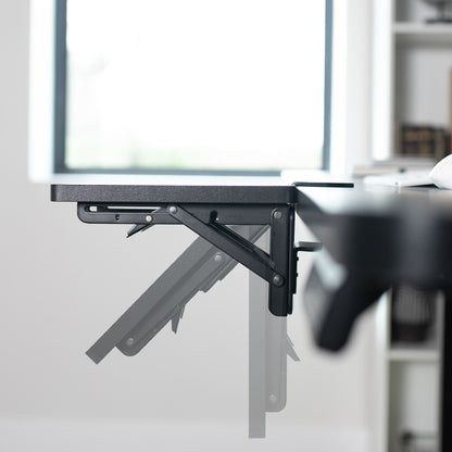  Clamp-on 6 x 9 inch (11 Including Clamps) Desk Extender, Wrist Support, Armrest Tray, Table Mount for Sit Stand Desks