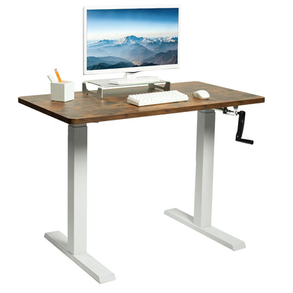 Rustic Manual Height Adjustable Desk