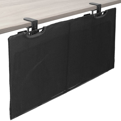 Durable clamp-on desk skirt for extra storage and cord management.