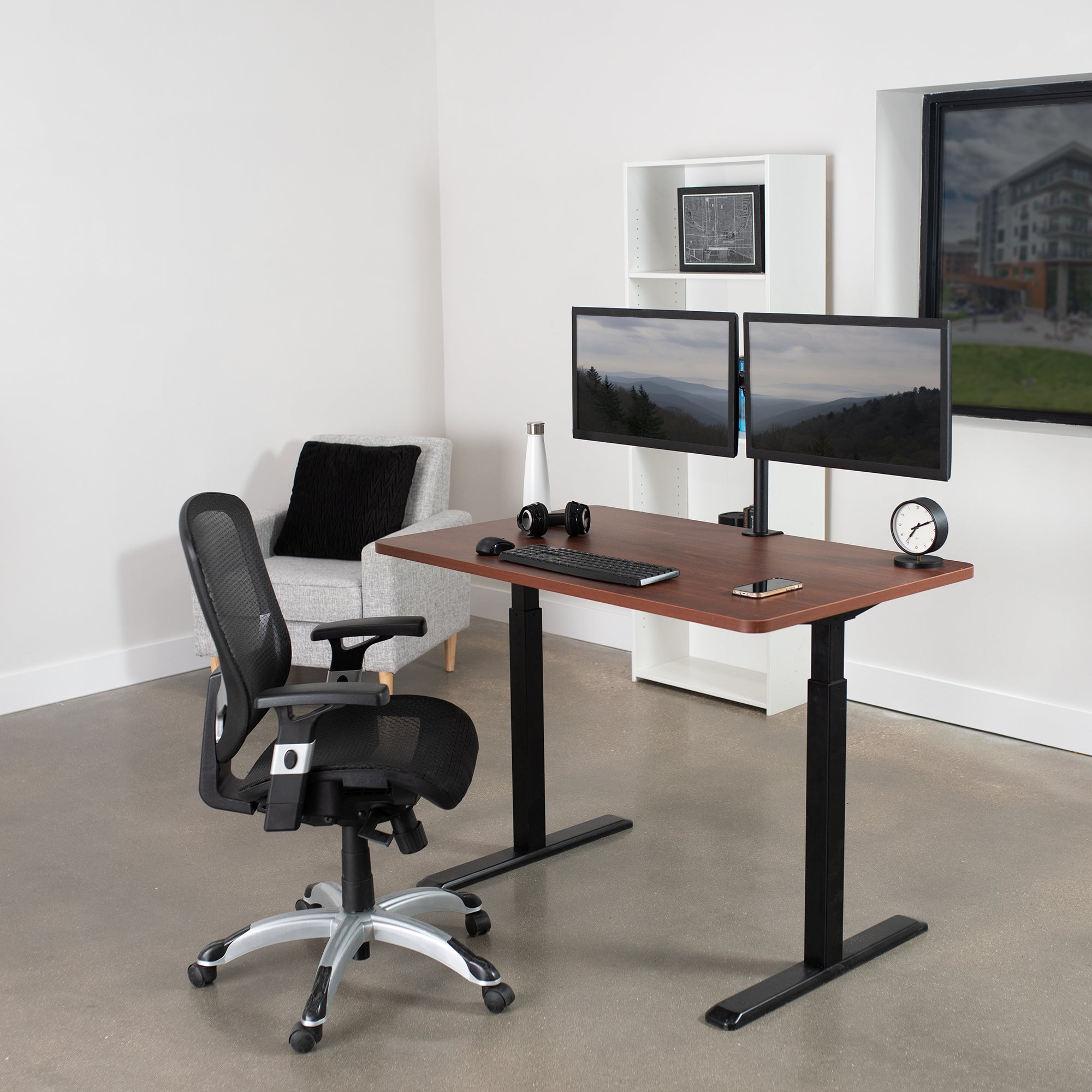 Sturdy desk tabletop for sit or stand electric or manual desk frames.