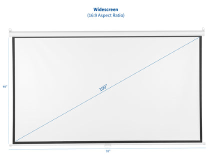 100" Manual Projector Screen 16:9