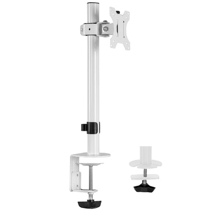 Sturdy adjustable single monitor ergonomic desk mount for office workstation.