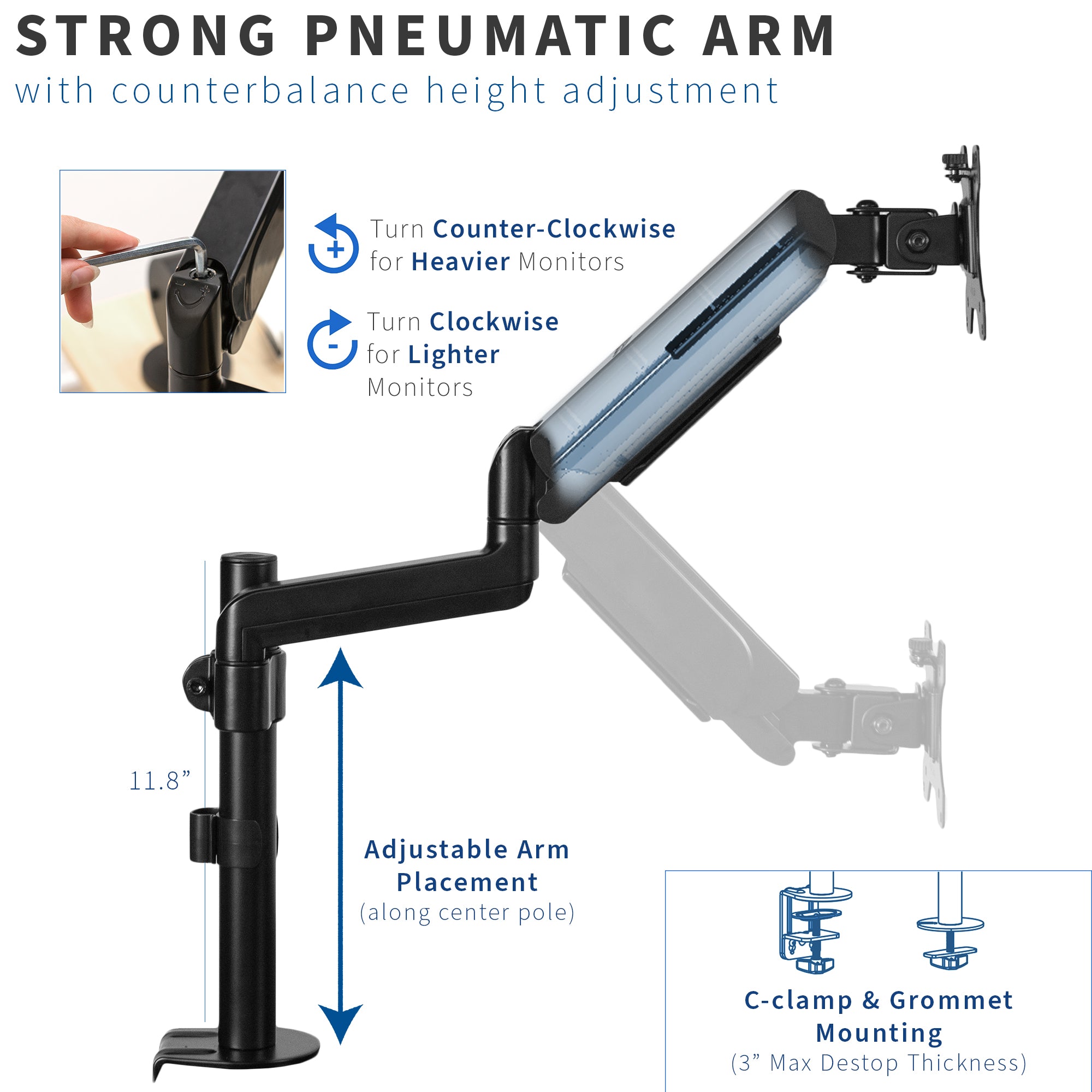 Elevate your monitor to the perfect eye-level height while working.