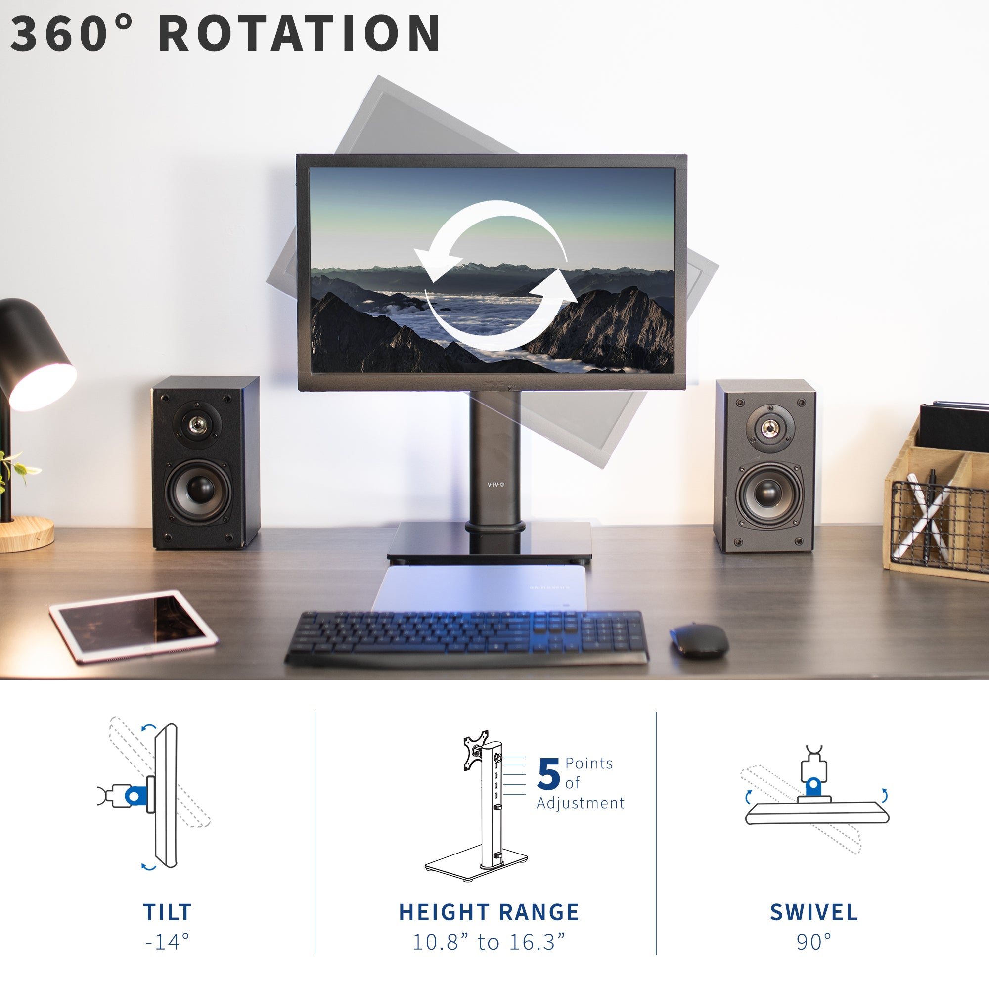 Single Monitor and TV Desk Stand