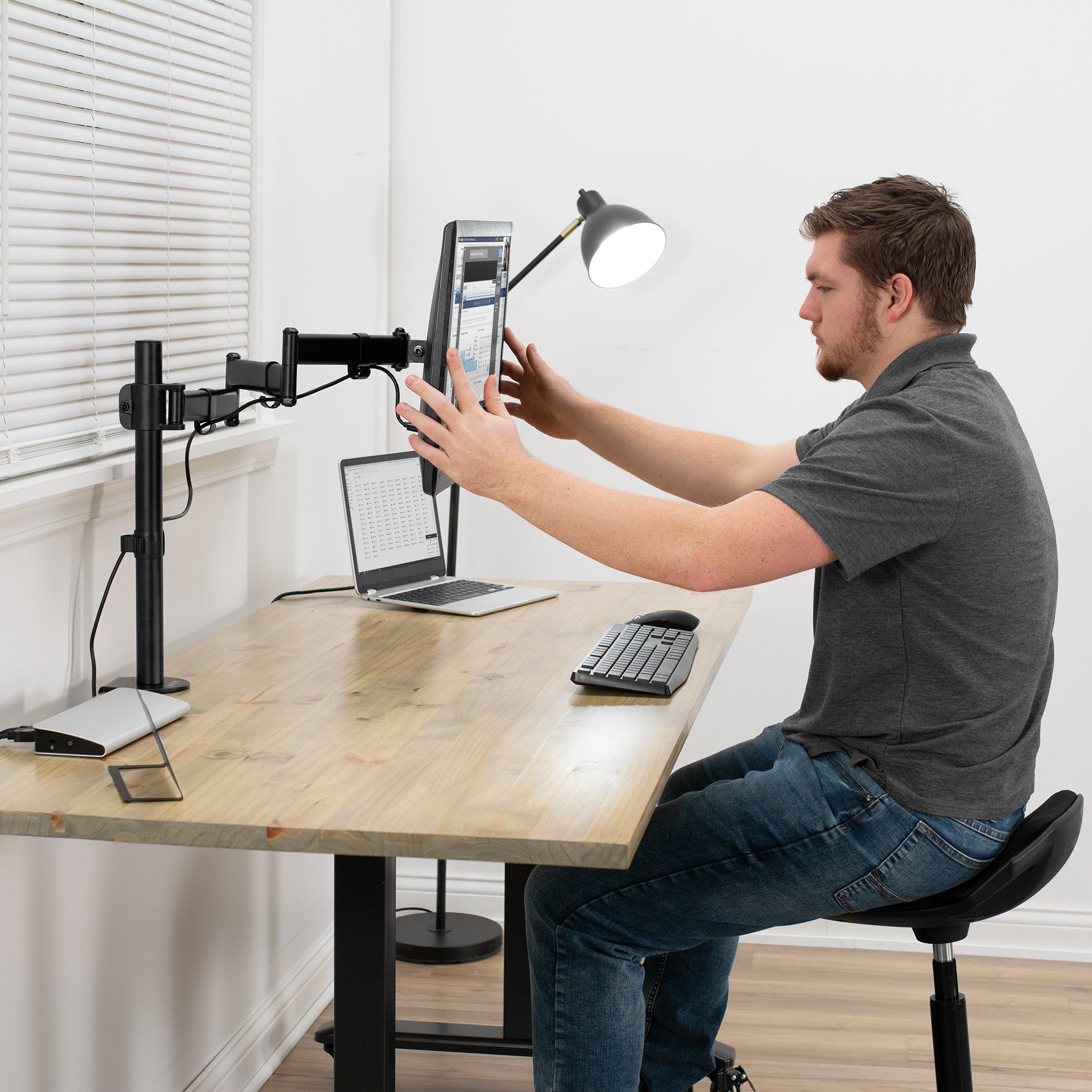 Single Monitor Desk Mount with Extra Long Arm