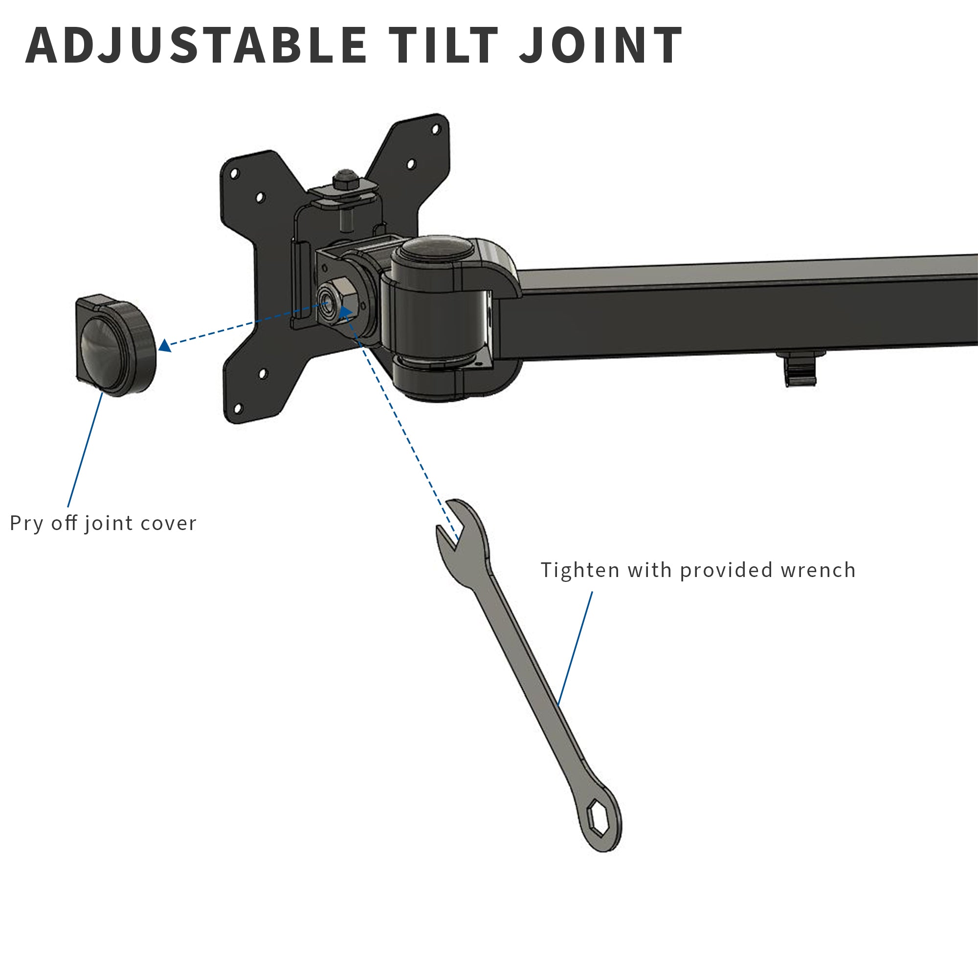 Sturdy height adjustable triple monitor desk mount.