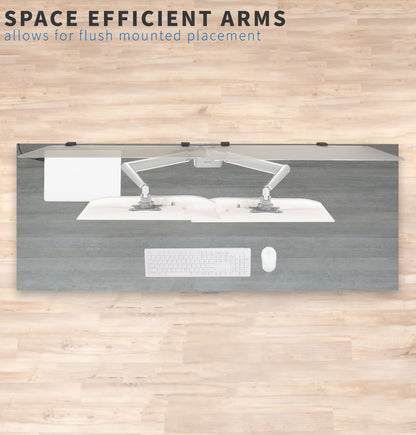 Space Efficient Dual Monitor Desk Mount